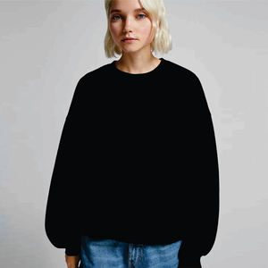 <b>Black</b> Crewneck Sweatshirt Unisex Plain Basic Pullover <b>Long</b> <b>Sleeve</b> Fleece Casual Loose Fit Soft Cozy Comfortable <b>Top</b> - Product Image 4