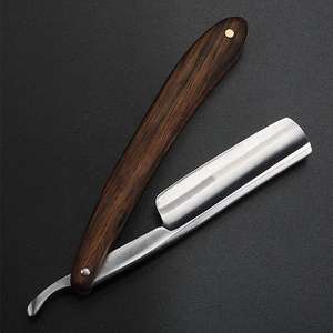 Professional Straight Edge Barber <b>Razor</b> Stainless Steel <b>Razors</b> <b>for</b> <b>Men</b> Wooden Handle Barber <b>Razor</b> - Product Image 2