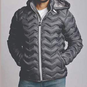 Veste classique à bulles d'air pour hommes manteau d'hiver respirant avec logo en caoutchouc de marque - Product Image 5