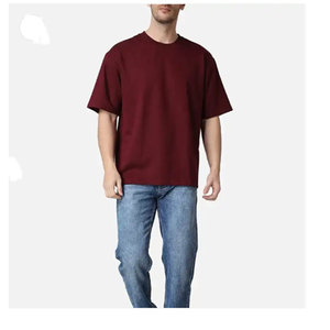 เสื้อยืดแขนสั้นของผู้ชายขนาดใหญ่230 GSM ลายสีพื้นดีไซน์จำนวนมากในบังคลาเทศ - Product Image 1