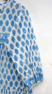 Bloc de coton imprimé robe femmes porter main bloc imprimé longue robe été porter décontracté tunique ample et coupe confortable robe - Product Image 5