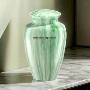 <b>Large</b> Size Decorative Funeral Cremation <b>Urns</b> & Keepsake for Adult Ashes Solid Alloy Metal Marble Finishing Wholesale Burial <b>Urns</b> - Product Image 2