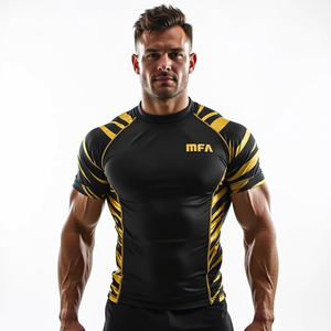 Protector de sarpullido de manga completa con ajuste de compresión para MMA y con impresión sublimada y protección UV estilo kimono de jiu jitsu - Product Image 1