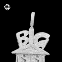 Pendentif personnalisé en argent plaqué 925, style hip-hop, avec moissanite, motif dollar, pour homme, bijoux streetwear, personnalisable