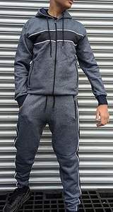 Survêtements pour hommes de haute qualité à la mode maille passepoil fermeture éclair et col rond conception grande taille en gros personnalisé à grand prix pour l'hiver - Product Image 5