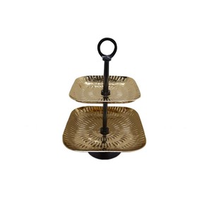 Wholesale Bulk 2 <b>Tier</b> Metal Star Shape <b>Cake</b> Stand Gold Finished for Birthday Event Party Display Stand Handmade Bulk - Product Image 2