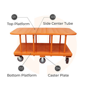Carro de Plataforma Doble de Alta Resistencia, Carro Industrial de Acero de 2 Niveles, Capacidad de 500 kg, Fabricante Vietnamita, ISO, Sedex, OEM, ODM, Venta - Product Image 2