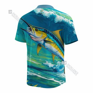Camisetas de pesca transpirables de secado rápido Nuevo diseño Sublimado Impreso Manga corta Tallas grandes Opción disponible - Product Image 2