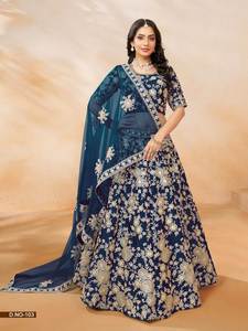 El último traje de diseñador estilo moderno Georgette Lehenga Choli & Dupatta con bordado Trabajo Mujer moda exportador y proveedor - Product Image 3