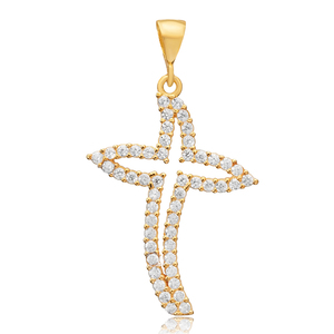 Minimalista Cruz Religiosa CZ 925 Plata Colgante Encanto Joyería Fina Venta al por mayor Joyería Artesanal - Product Image 1