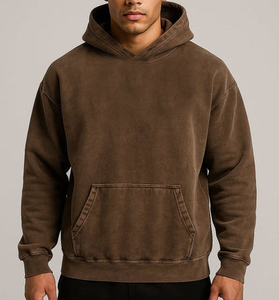 Sudadera con Efecto Desgastado de Moda Urbana, Efecto Decolorado por el Sol, Algodón Resistente con Estampado, Sudadera Informal de Tendencia con Aspecto Desgastado, Felpa Suave - Product Image 4