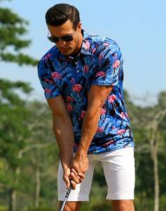 Golf elástico de secado rápido para hombres para polos, manga corta con estampado informal de Pakistán, transpirable para verano - Product Image 4