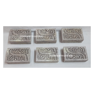 Fabricante de joyero tallado de esteatita hecho en La India diseño muy atractivo para el propósito decorativo del hogar y regalo de negocios - Product Image 1