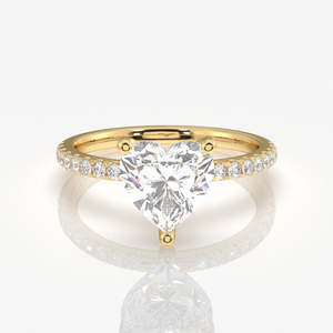 แหวนทอง 14k ประดับเพชรโมอิสซาไนต์ทรงหัวใจ - Product Image 1