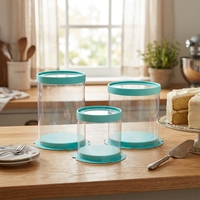 Boîte en plastique PET de qualité alimentaire, épaisse, bleue, de différentes tailles, au design esthétique et nouveau, fabriquée par JH JH-a02 Roundness Manufacturer, avec épaisseur personnalisée.