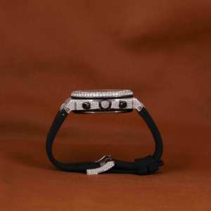 Reloj de Acero Inoxidable Estilo Hip Hop con Correa de Cuero, Resistente al Agua, Esfera Analógica, Cristal para Hombre - Product Image 2