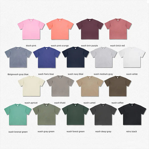 Fabricante personalizado gráfico 100% algodón gota hombro Vintage liso Casual de gran tamaño pesado camisetas para hombres ácido de punto - Product Image 4
