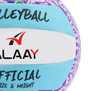 Alaay 2025 Logotipo personalizado Voleibol Nuevo diseño Colorido Material de cuero de PVC Pelota de entrenamiento en tamaños 5 4 3 2 - Product Image 3