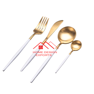 2025 Meilleure vente Ensemble fini en cuivre brillant de 4 couverts Dernière conception Personnaliser les couverts à bas prix - Product Image 3