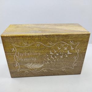 Decorative <b>Urns</b> Wooden <b>Urn</b> Ashes Storage Box Flying Birds Engraving <b>Large</b> Personalized Cremation <b>Urn</b> for Ashes Handcrafted - Product Image 2