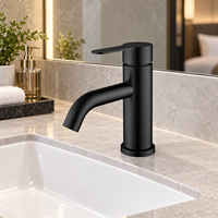 Robinet de lavabo monocommande moderne WYRAX en acier inoxydable chromé brossé, à montage sur plan, avec bec en céramique