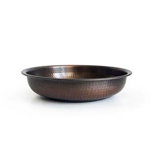 Bol de bain turc en cuivre anatolien Kurnaci 16-18-20cm, fait à la main, objet de bain décoratif, bain finlandais, sauna, couleur oxyde - Product Image 2