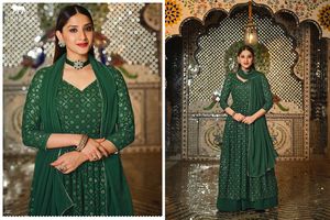 Jupe de travail Dupatta Style Long pour les fêtes de mariage Designer Bridal Special Real Georgette Embroidery Sequence - Product Image 5