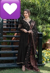 Robe Maxi brodée en mousseline de soie, dernière collection indienne et malaisienne, avec travail manuel lourd, offre spéciale, 2022 - Product Image 5