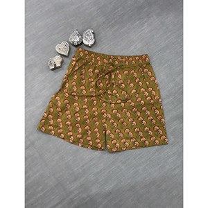 กางเกงขาสั้นผ้าฝ้ายพิมพ์ลายบล็อก 100% - ไซส์เล็ก เอวกลาง ระบายอากาศได้ดี พร้อมลวดลายตกแต่ง - Product Image 2