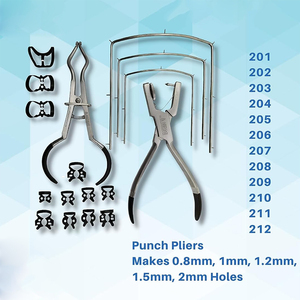 Kit d'instruments dentaires de haute qualité en acier inoxydable avec pinces manuelles Kit de perforateur et de perforateur de cadre de barrage en caoutchouc - Product Image 3