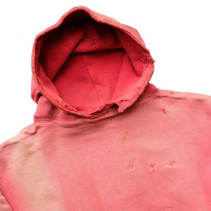 Sudadera con capucha desgastada Lavado con ácido Parche personalizado Aplique Bordado Diseño Su texto Logo Sudaderas con capucha de gran tamaño - Product Image 4