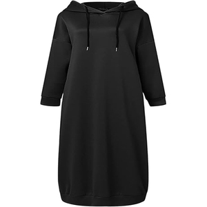 Abaya à capuche pull musulman femme couleur noire dans un beau design vente chaude 2024 avec écharpe - Product Image 2