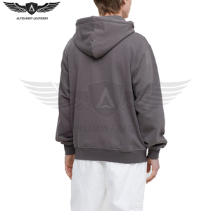 Personalizado hecho Chenille bordado carta cremallera Up College Hoodie transpirable poliéster algodón hombres sudaderas con capucha en tarifa al por mayor - Product Image 3