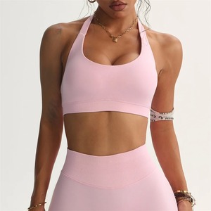 Impact Shorts Ensemble Sans Couture Yoga Ensemble Femmes Halter Sport Soutien-Gorge Taille Basse Scrunch Bum Gym Shorts 2 PCS Sport Costumes Vêtements D'entraînement - Product Image 3