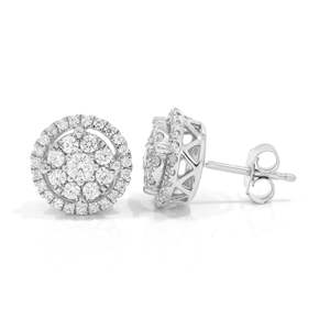 Boucles d'oreilles clous en diamant rond - Product Image 1