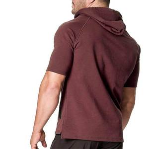 New Fashion Winter Plain Dyed Cotton/Polyester Street Wear <b>Short</b> <b>Sleeves</b> <b>Men's</b> Pullover <b>Hoodie</b> for Youth - Product Image 2