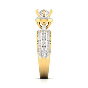 Anillo de compromiso con diamante de corte halo redondo de 1.25 ct, color F, claridad VS, diamante cultivado en laboratorio en oro de 14 quilates para regalo de aniversario nupcial. - Product Image 4
