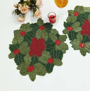 Luxury Beaded Handmade <b>Placemat</b> Rich Look <b>Gold</b> Decorative Centre Piece - Product Image 1