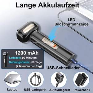 Afeitadora Eléctrica Rotativa para Hombre, Resistente al Agua IPX7, 120 Minutos de Autonomía, Carga USB, Bloqueo de Viaje y Silenciosa para Cara y Barba - Product Image 6