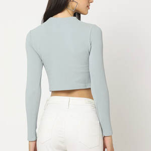 Top corto de manga larga con diseño elegante para mujer, ropa de calle, nuevo artículo de impresora, Top corto de venta directa de fábrica de Pakistán - Product Image 2