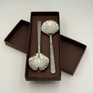 ชุดช้อนส้อมโลหะดีไซน์เฉพาะตัว 2 ชิ้น ทำด้วยมือ สำหรับใช้ในครัวเรือน ชุดช้อนโลหะ ขายส่งในราคาถูก - Product Image 6