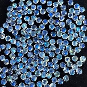 อัญมณีทรงกลมเจียระไนแบบลาบราดอไรต์3มม. หินสีฟ้าสีเทาแวววาวเป็นธรรมชาติสำหรับการทำเครื่องประดับขายส่งคุณภาพยอดเยี่ยม - Product Image 1
