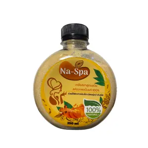 Gommage au sel Spa, parfum de curcuma, extrait d'ingrédients 100% naturels de thaïlande.