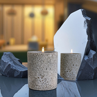 Pot à bougie en béton vide, finition béton naturel, écologique, pour la Fête des Mères, la Fête des Pères, la saison des mariages, avec logo et forme personnalisés