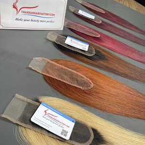 Extensions de cheveux humains vietnamiens en dentelle HD couleur ombrée en gros, fermeture 2x6, perruque - Product Image 3
