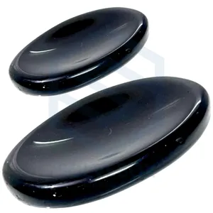 Handcrafted Natural Crystal Black Obsidian For Meditation & Stress Relaxing Use Worry Stone Pebbles High Quality From SolveBox