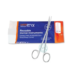 Tijeras Quirúrgicas Manuales para Disección de Nervios de 15 cm, Acero Inoxidable Afilado, Fabricadas con AISI 420, para Cirugía Dental - Product Image 1