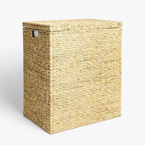 Woven basket hamper home organizer essentials water hyacinth <b>bin</b> baskets crafted storage <b>bins</b> - Product Image 3