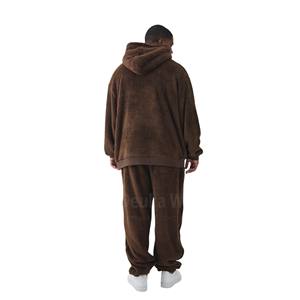 Nouveautés Ensemble de survêtement d'hiver pour adulte Tenues 2 pièces en polaire Sherpa épais Pantalon évasé à manches longues Côté écologique - Product Image 2