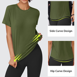 Nouvellement arrivé élégant produit personnalisé vêtements de sport et respirant Ultra doux au toucher meilleur T-shirt en tissu polyester pour femmes - Product Image 6